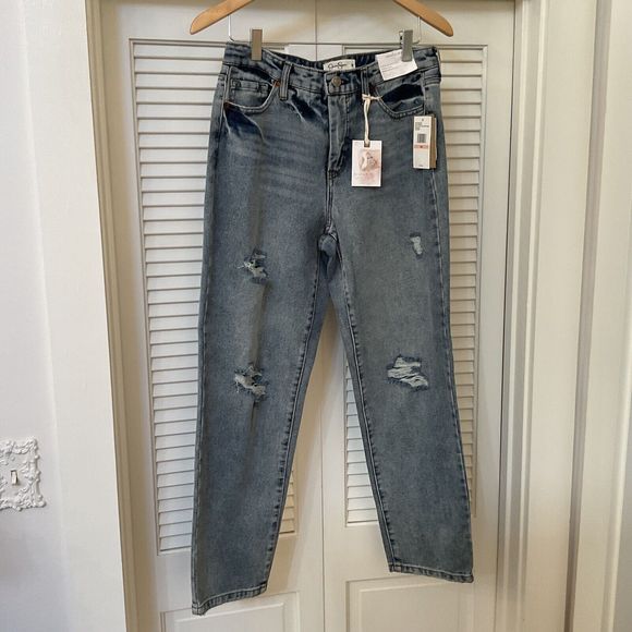Jessica Simpson Womens Lived In Vintage Hi Rise Straight Jeans, Size 28 NWT $79 - Picture 3 of 12